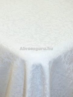 Ameli teflonos damaszt anyag-Fehér Barokk mintás